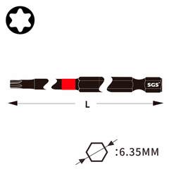 Бита T20 х90мм TORX Impact(ударная) S2 SGS 6390-T20-IB