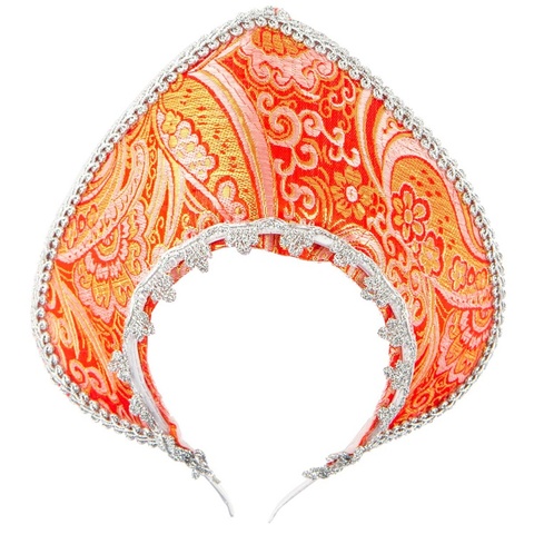 Кокошник ободок Узоры красный/G