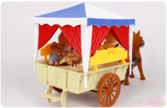 Повозка с лошадкой и семьей обезьянок Happy family 012-06