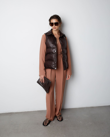 Жилет пуховый темный шоколад