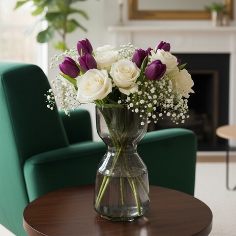 Ваза стеклянная Timglas, черный, стекло