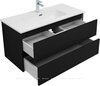 Aquanet 344745 Тумба с раковиной Вега 2.0 100 2 ящ. цв.черный (раковина Ирис) (344745)