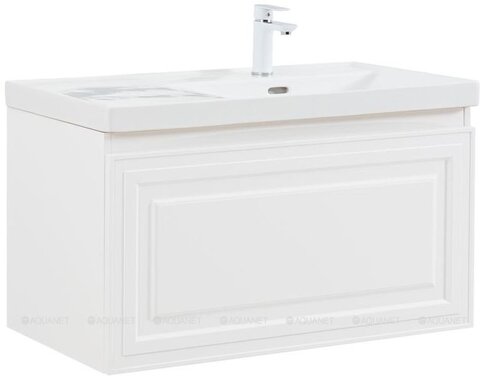 Aquanet 365938 Тумба с раковиной Агата 90 L 1 ящ. цв. белый сатин (365938)