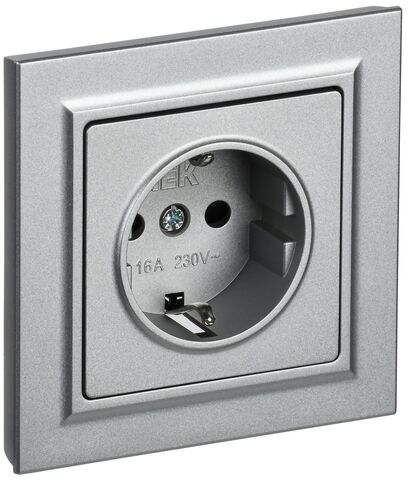 BRITE Роз. с з/к/ш 16А в сб. РСР14-1-0-БрА алюм. IEK