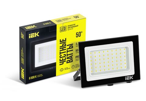 Прожектор СДО 06-50 светодиодный черный IP65 6500K IEK