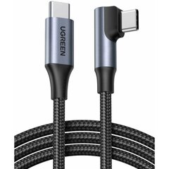 Кабель угловой UGREEN L536 (85225) USB-C Male To Angled 90° USB-C Male Charging Data Cable,  1м,  серый космос