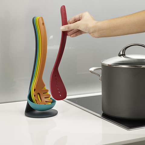 Набор кухонных инструментов на подставке Nest™ Plus, разноцветный, 5 пред.