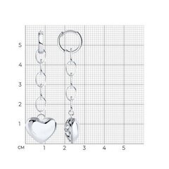 94026711- Стильные, серьги из серебра с подвесками в форме сердца гальваника