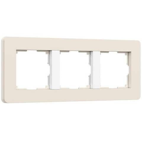 Рамка на 3 поста. Цвет Айвори/белый soft-touch. Werkel(Веркель). Split. a067256 / W0033066