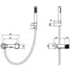 Boheme 123-GM.3 Смеситель STICK для ванны GUN METAL LINEA