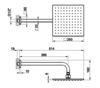 Gessi 59158#726 Gessi RILIEVO Верхний душ 250х250 мм., с настенным держателем 389 мм., цвет Warm Bronze Br. PVD