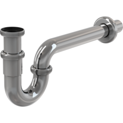 A432 Сифон для умывальника D32, U-форма, цельнометаллический, с накидной гайкой 5/4