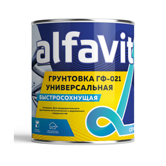 Грунтовка ГФ-021 быстросохнущая универсальная Alfavit серия Альфа, красно-коричневая, 1,9 кг, 41237