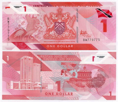 Банкнота Тринидад и Тобаго 1 доллар 2020 год BW779775. UNC (пластик)