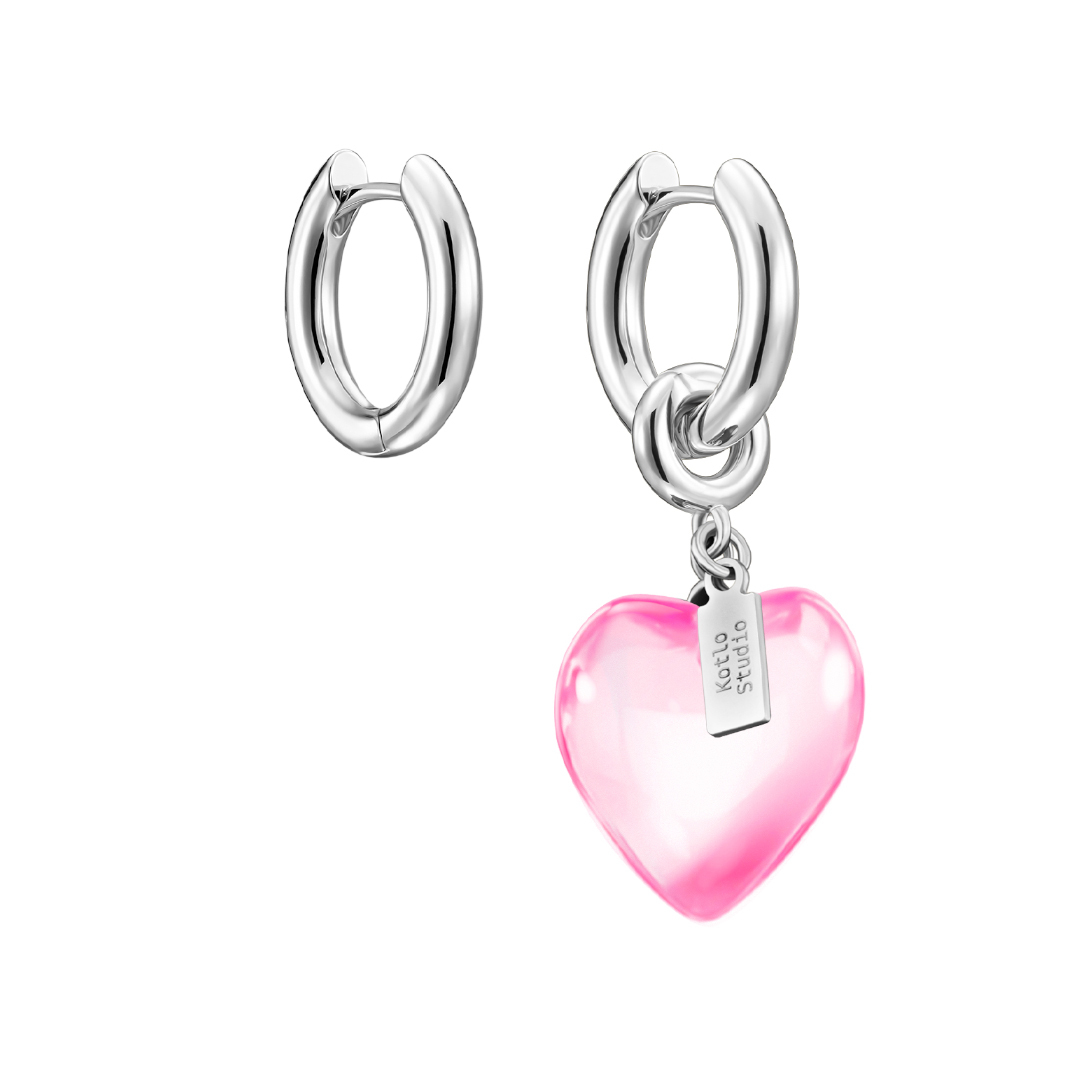 

Серьги Sweetheart Mini Silver-Pink Earrings