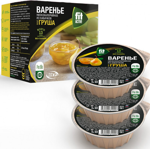 Варенье низкокалор кабачки/груша multi pack*3 300г ФИТАКТИВ