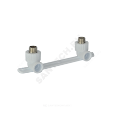 Планка PP-R монтажная белая Дн 25х1/2" Ру25 НР под смеситель с водорозетками RTP (РосТурПласт) 10704