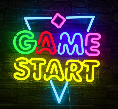 Неоновая вывеска Время игры Начало игры
