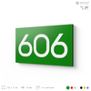 Номер на дверь 606, табличка на дверь для офиса, квартиры, кабинета, аудитории, склада, зеленая 120х70 мм, Айдентика Технолоджи