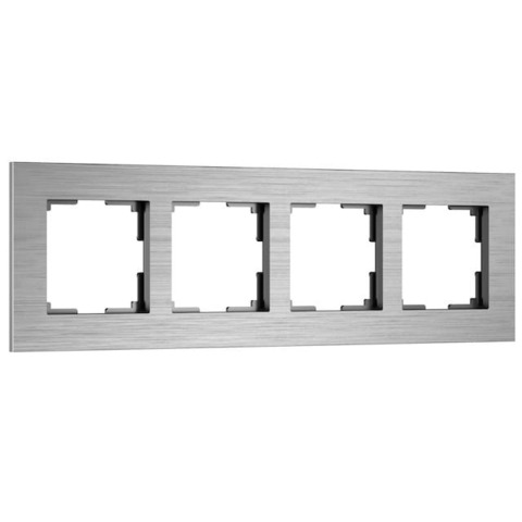 Рамка на 4 поста. Цвет Алюминий. Werkel(Веркель). AluMax. a066328 / W0043506