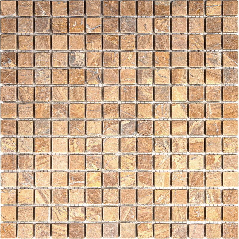 7M097-20T Мозаичная плитка из мрамора Natural Adriatica коричневый квадрат матовый