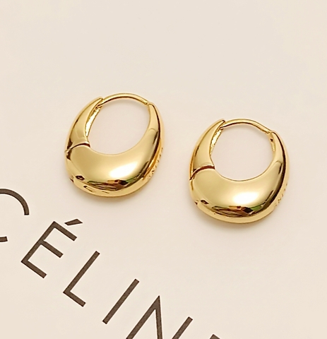 20130- Серьги-конго CELINE из латуни с позолотой (дутые) lux