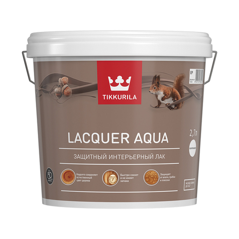 Tikkurila Lacquer Aqua / Тиккурила Лак Аква водоразбавляемый колеруемый  лак, полуглянцевый