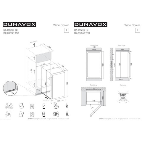 Винный шкаф Dunavox DX-89.246TB