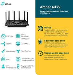 TP-Link Archer AX72 - AX5400 Двухдиапазонный гигабитный WiFi 6 роутер