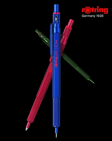 Ручка шариковая Rotring 600 Metal Blue, MBlack  (2114262)