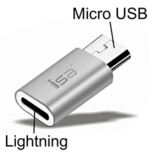 Переходник OTG Lightning на Micro USB ISA P-07 (Серебро)