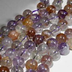 Ауралит натуральный (кварц с включениями), бусины в форме шара, 10,5мм