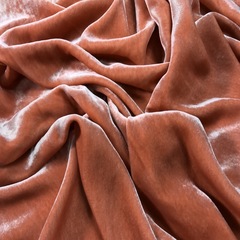 Ткань бархат  шелковый лососевый цвет 3189