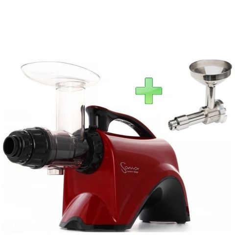 Шнековая соковыжималка Sana Juicer EUJ-606 красная + насадка-маслопресс Sana Oil Extractor EUJ-702