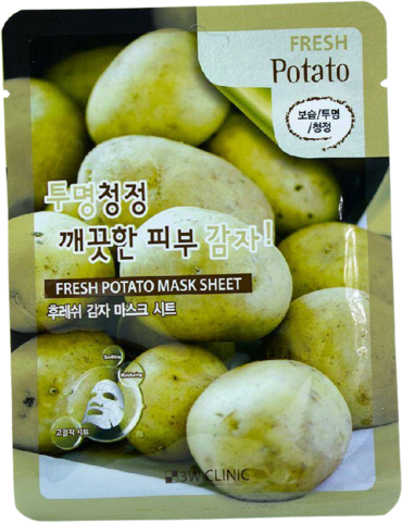 3W CLINIC Маска тканевая с экстрактом картофеля Fresh Potato Mask Sheet