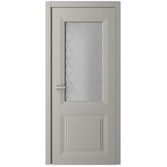 Купить Межкомнатная дверь эмаль Стиль Богема серая остеклённая