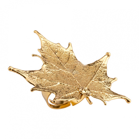 Кольцо с листьями Ester Bijoux Филигранный Канадский Клён LF40R-G BR
