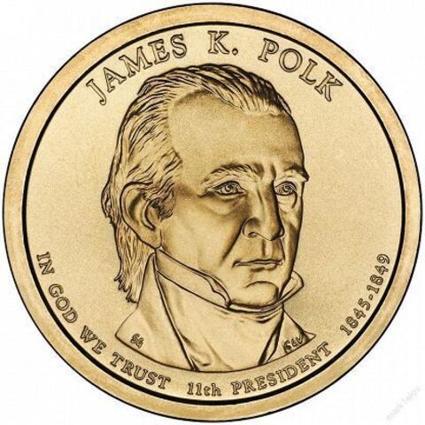 1 доллар 11-й президент США Джеймс Нокс Полк 2009 год