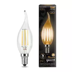 Лампа Gauss LED Filament Свеча на ветру 5W E14 420lm 2700K 104801105