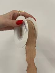 Лента полиэстер жатая с волнистым краем (2,5 см*9,14м), Мокко