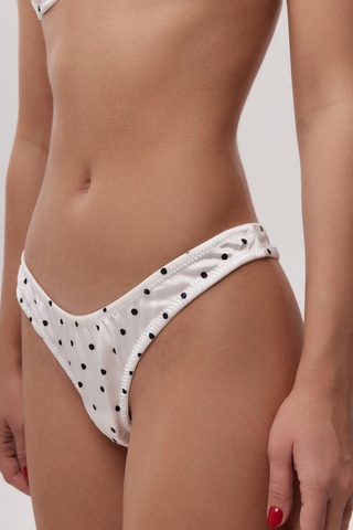 Стринги NUDE | Молочный в горох