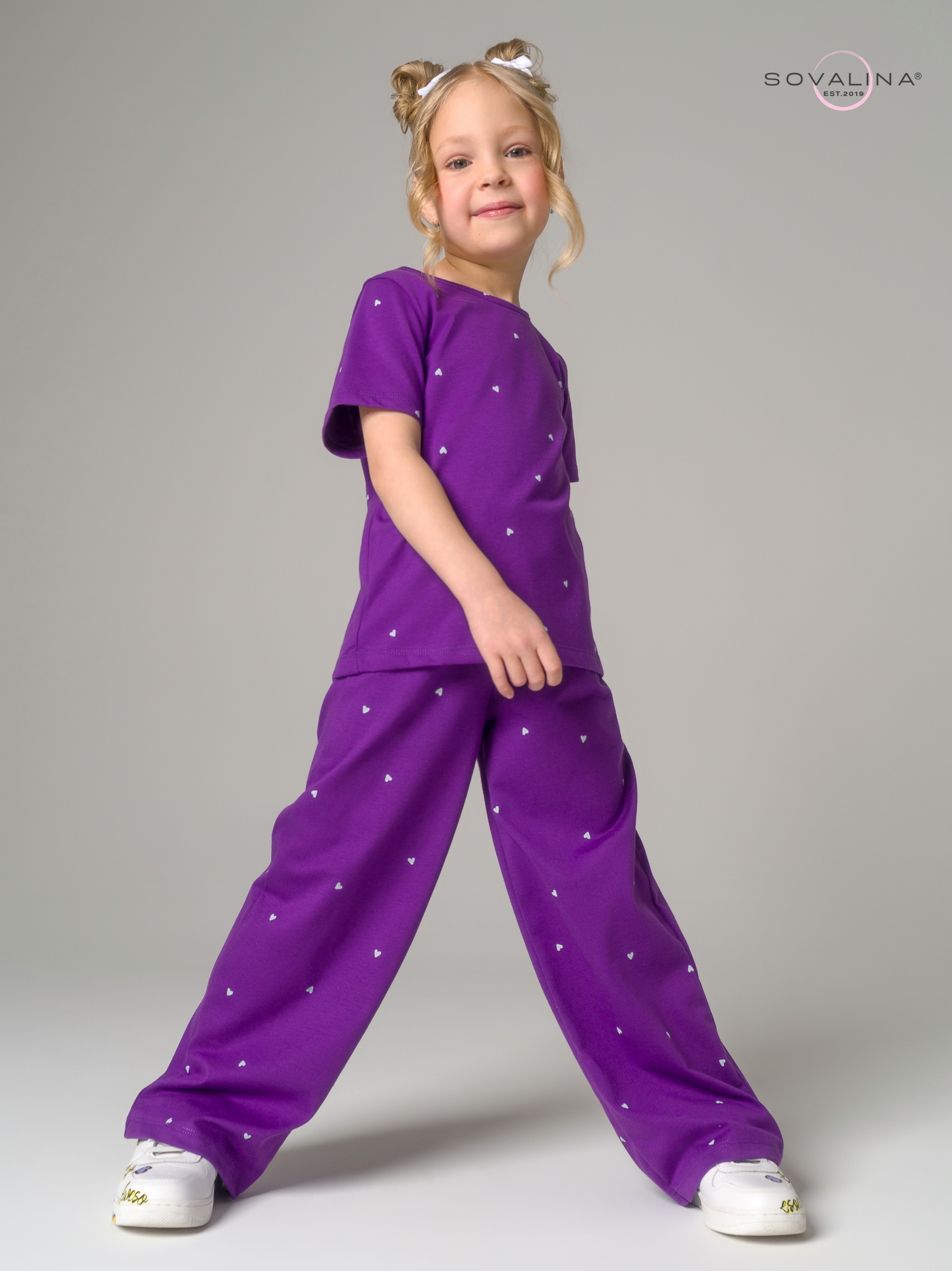 Костюм Лето сердечки фиолет