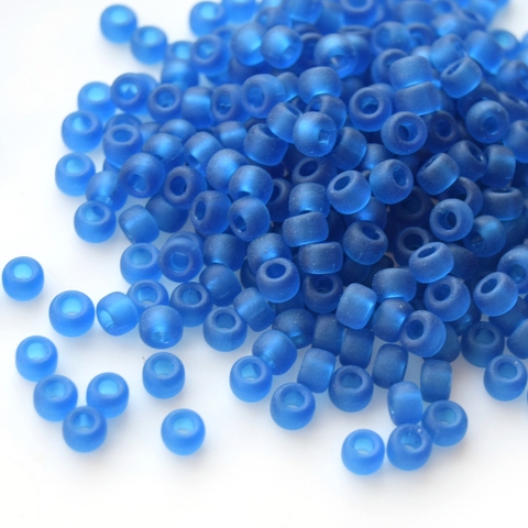 6/0 RR-0149F Бисер круглый Миюки /Miyuki round 6/0 Matted Transparent Capri Blue