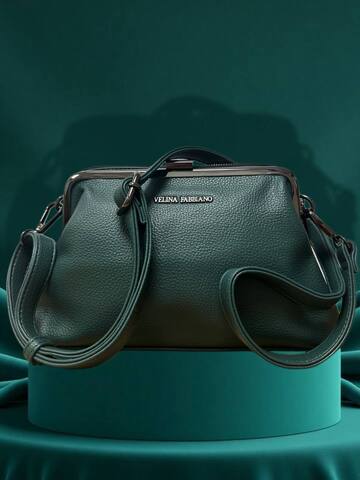Сумка женская через плечо премиум из экокожи, классическая 2212-3/green Экокожа Velina Fabbiano