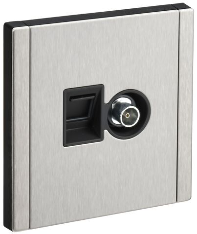 FORTE&PIANO Роз. двойная TV+RJ45 кат.6 FP737M ник. IEK