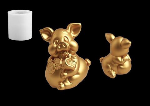 Силиконовый молд Свинка 3D