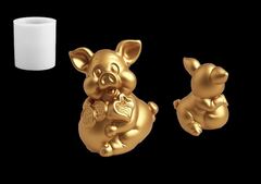 Силиконовый молд Свинка 3D