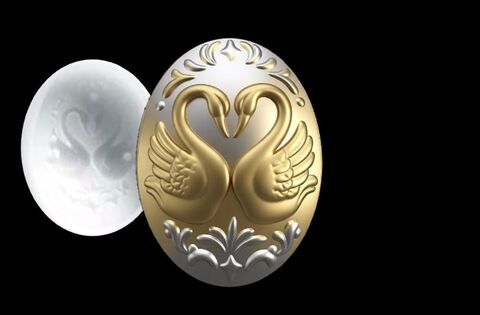 Силиконовый молд Камея Лебеди