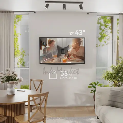 Наклонно-поворотный кронштейн ONKRON M2Sчёрный