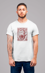 Мужская футболка с принтом Обезьяна (Макаки, Горилла) белая 0011